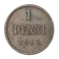 Монета 1 пенни 1915 года Русская Финляндия (аверс)