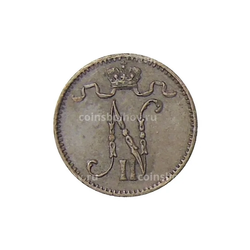 Монета 1 пенни 1909 года Русская Финляндия (вид 2)