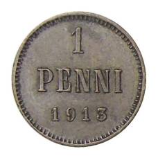 Монета 1 пенни 1913 года Русская Финляндия (аверс)