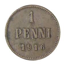 Монета 1 пенни 1916 года Русская Финляндия (аверс)