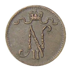 Монета 1 пенни 1916 года Русская Финляндия (реверс)