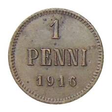 Монета 1 пенни 1916 года Русская Финляндия (аверс)