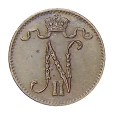 Монета 1 пенни 1916 года Русская Финляндия (реверс)