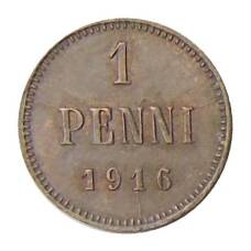 Монета 1 пенни 1916 года Русская Финляндия (аверс)