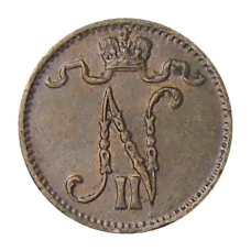 Монета 1 пенни 1913 года Русская Финляндия (реверс)