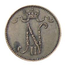 Монета 1 пенни 1909 года Русская Финляндия (реверс)