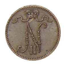 Монета 1 пенни 1916 года Русская Финляндия (реверс)