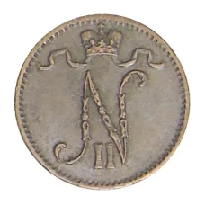 Монета 1 пенни 1913 года Русская Финляндия (реверс)