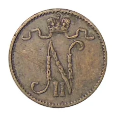 Монета 1 пенни 1912 года Русская Финляндия (реверс)