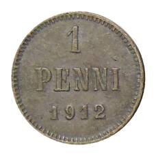Монета 1 пенни 1912 года Русская Финляндия (аверс)