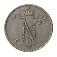 Монета 1 пенни 1912 года Русская Финляндия (реверс)