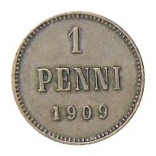 Монета 1 пенни 1909 года Русская Финляндия (аверс)