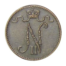 Монета 1 пенни 1912 года Русская Финляндия (реверс)