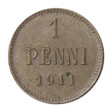 Монета 1 пенни 1911 года Русская Финляндия (аверс)