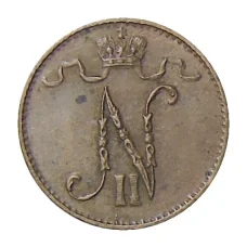 Монета 1 пенни 1911 года Русская Финляндия (реверс)