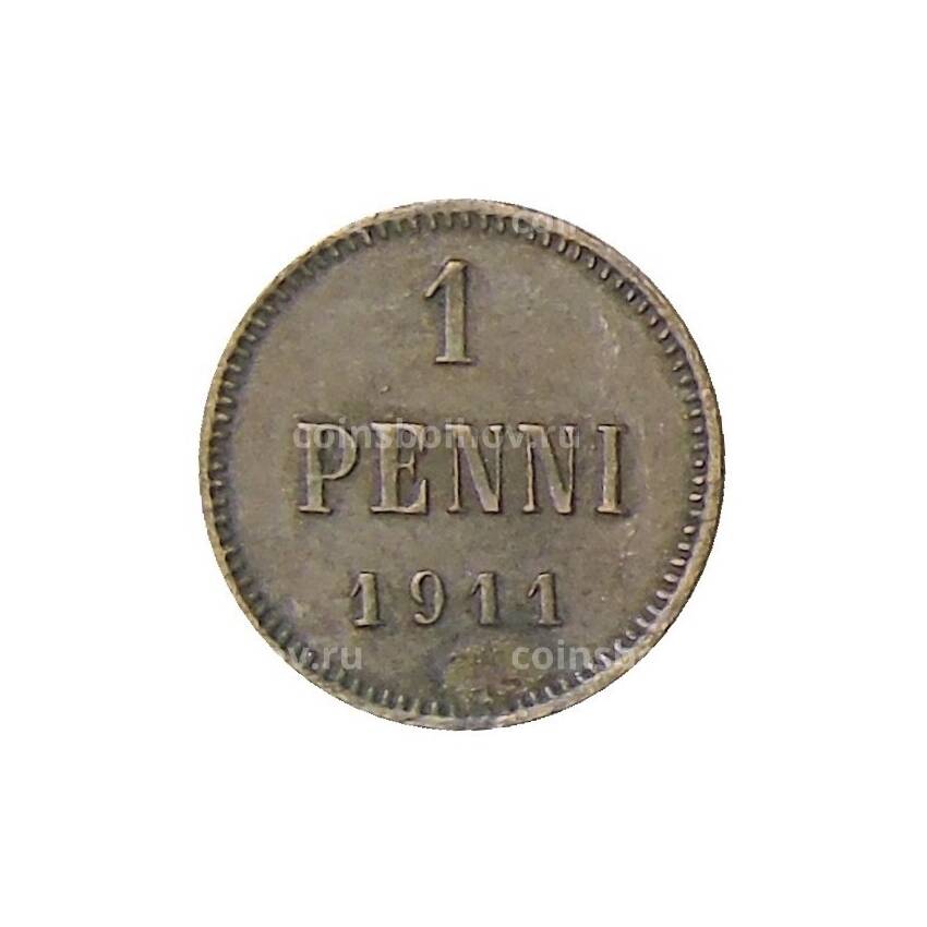 Монета 1 пенни 1911 года Русская Финляндия
