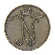 Монета 1 пенни 1911 года Русская Финляндия (реверс)