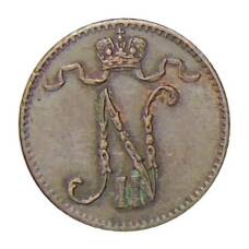 Монета 1 пенни 1907 года Русская Финляндия (реверс)