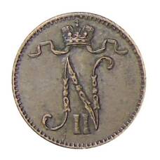 Монета 1 пенни 1907 года Русская Финляндия (реверс)