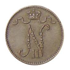 Монета 1 пенни 1916 года Русская Финляндия (реверс)