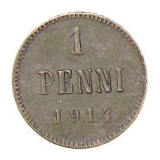 Монета 1 пенни 1914 года Русская Финляндия (аверс)