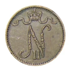 Монета 1 пенни 1914 года Русская Финляндия (реверс)