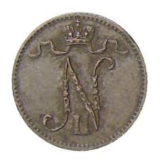Монета 1 пенни 1907 года Русская Финляндия (реверс)