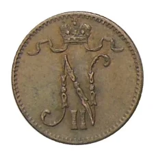 Монета 1 пенни 1915 года Русская Финляндия (реверс)