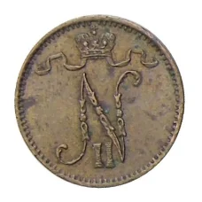 Монета 1 пенни 1916 года Русская Финляндия (реверс)