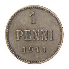 Монета 1 пенни 1911 года Русская Финляндия (аверс)