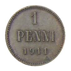 Монета 1 пенни 1911 года Русская Финляндия (аверс)