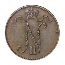 Монета 1 пенни 1911 года Русская Финляндия (реверс)