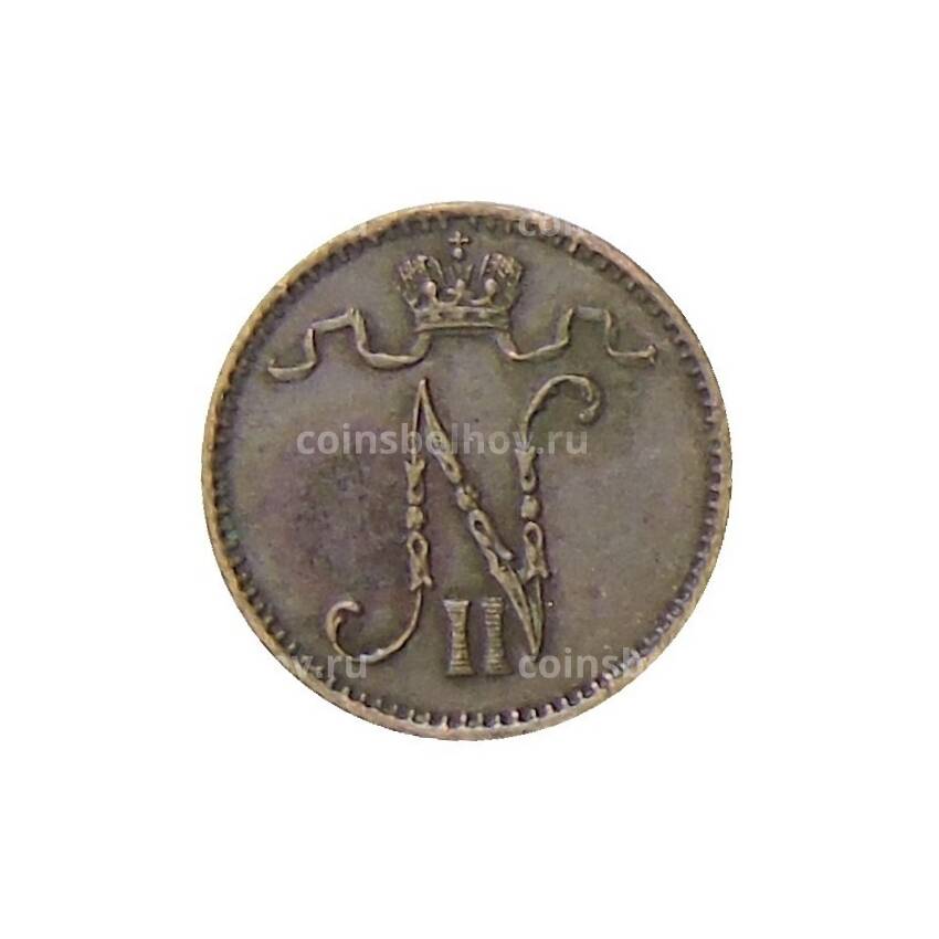 Монета 1 пенни 1909 года Русская Финляндия (вид 2)