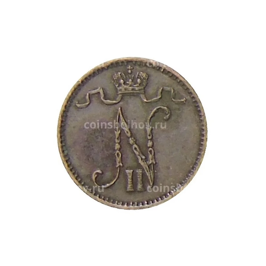 Монета 1 пенни 1909 года Русская Финляндия (вид 2)