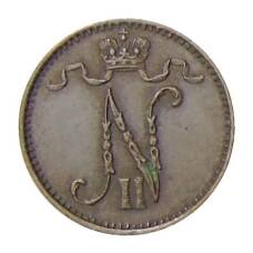Монета 1 пенни 1907 года Русская Финляндия (реверс)
