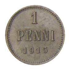 Монета 1 пенни 1915 года Русская Финляндия (аверс)