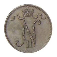 Монета 1 пенни 1915 года Русская Финляндия (реверс)