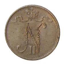 Монета 1 пенни 1915 года Русская Финляндия (реверс)