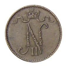 Монета 1 пенни 1915 года Русская Финляндия (реверс)