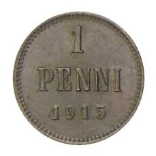 Монета 1 пенни 1915 года Русская Финляндия (аверс)