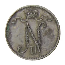 Монета 1 пенни 1900 года Русская Финляндия (реверс)