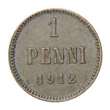 Монета 1 пенни 1912 года Русская Финляндия (аверс)