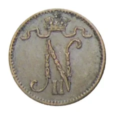 Монета 1 пенни 1912 года Русская Финляндия (реверс)