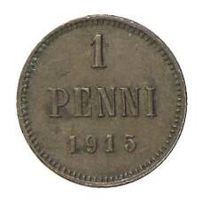 Монета 1 пенни 1915 года Русская Финляндия (аверс)