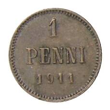 Монета 1 пенни 1911 года Русская Финляндия (аверс)