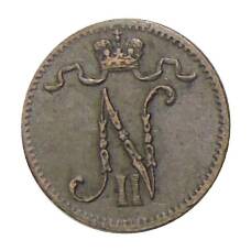 Монета 1 пенни 1915 года Русская Финляндия (реверс)