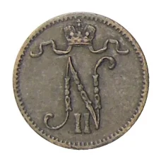 Монета 1 пенни 1916 года Русская Финляндия (реверс)