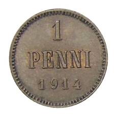 Монета 1 пенни 1914 года Русская Финляндия (аверс)