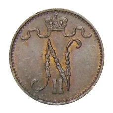 Монета 1 пенни 1914 года Русская Финляндия (реверс)