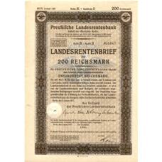 Банкнота Облигация 4,5% 200 рейхсмарок 1937 года Германия